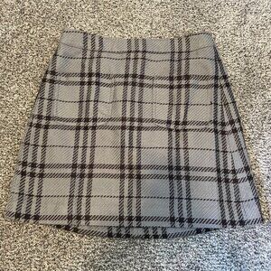 JCrew Plaid Mini A Line Grey Skirt